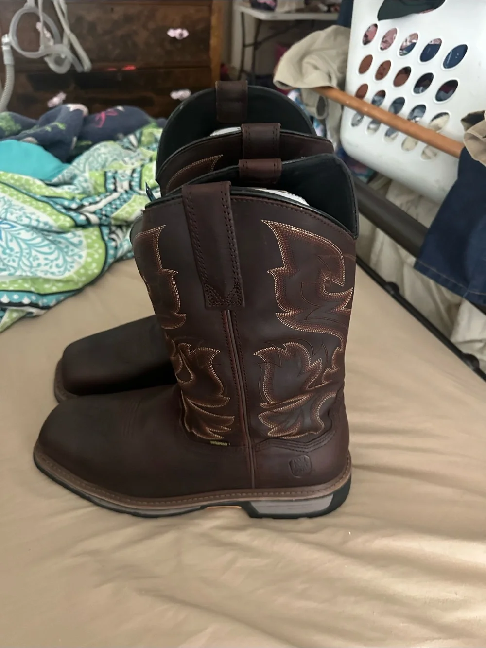 Dan Post Dark Brown Work Certified Pull-On Western Boots